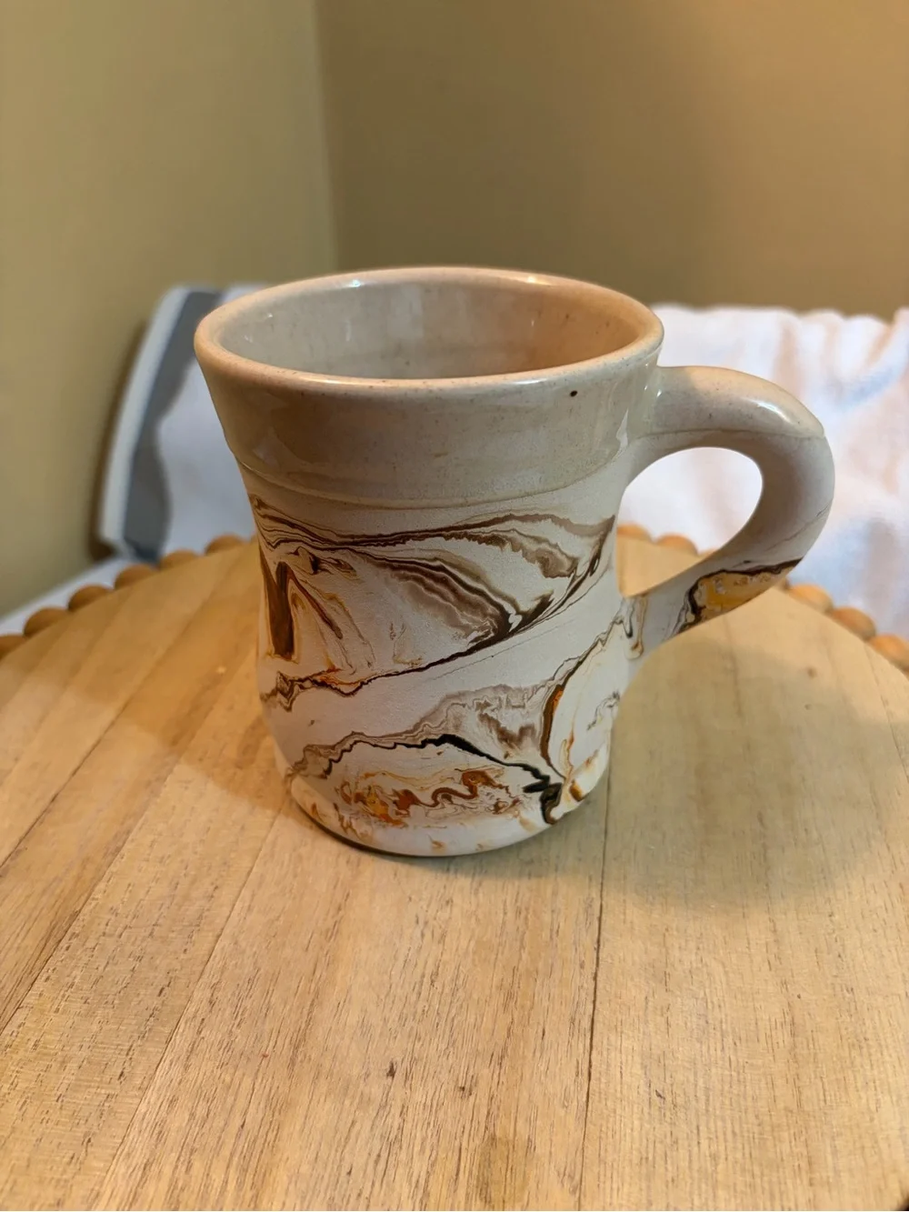 Marbled Ceramic Coffee Mug - Beige and Brown - Picture 3 of 6